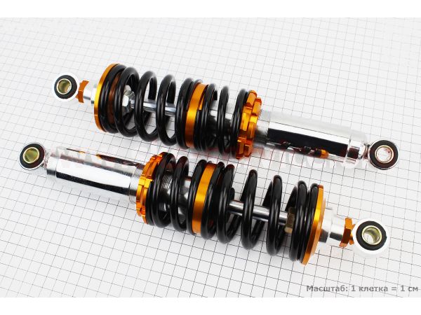 Амортизатор задний JH/CB/CG - 305мм*d67мм (втулка 12мм / втулка 12мм) черный к-кт 2шт