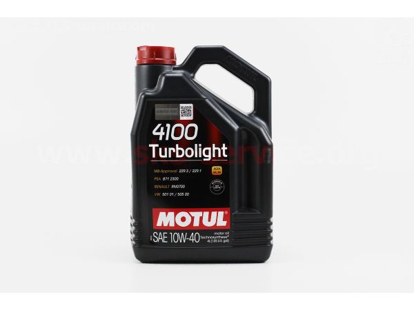 4T-4100 Turbolight 10W-40 масло для бензиновых и  дизельних двигателей, полусинтетическое, 4л