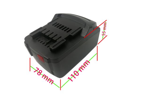 Аккумулятор Li-Ion (индикатор разряда) для инструмента Metabo 18V, 6000mAh 10x18650
