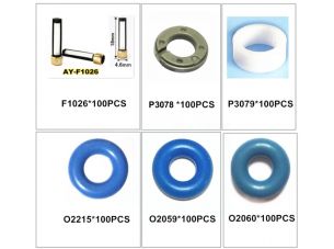 Полный ремкомплект форсунок GDI/TSI/TFSI, AY-RKGDI (06H998907/06H998907A) для VW, Audi, Skoda, Seat — набор уплотнений Viton (6 в 1)
