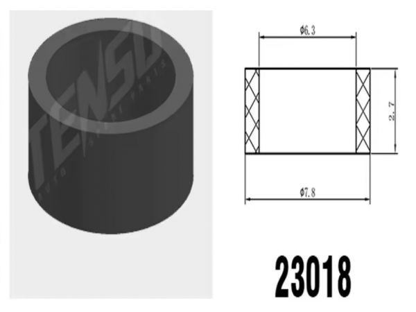 Тефлоновое кольцо форсунки GDI (7.8×6.3×2.7 мм) уплотнительное (PTFE) для систем прямого впрыска