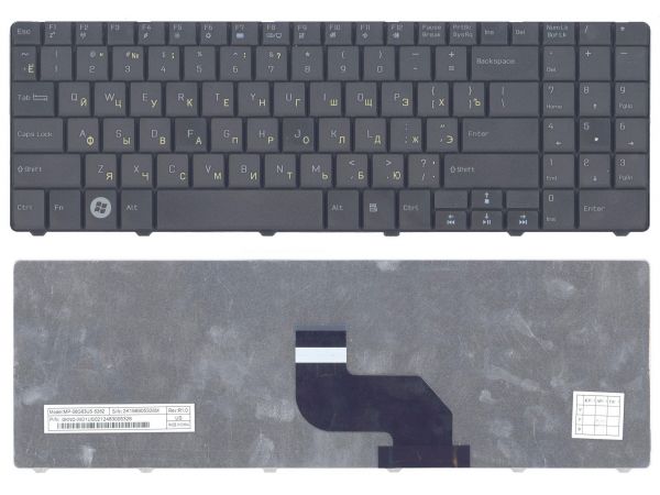 Клавиатура для ноутбука MSI MP-08G63US-5282 (черная, RU) rev: R1.0