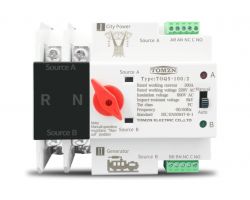 Автомат (переключатель) ввода резерва АВР Tomzn однофазный TOQ5-125/2P, 125A 220V