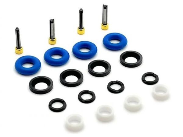 Ремкомплект форсунки Mazda 2.0 SkyActiv-G AY-RKG907 (PE01-13-250B) для Mazda 3, CX-5 — комплект уплотнений Viton/Тефлон (5 в 1)