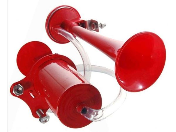Сигнал- клаксон велосипедный   (пневматический, горн, с насосом) (красный)   YKX
