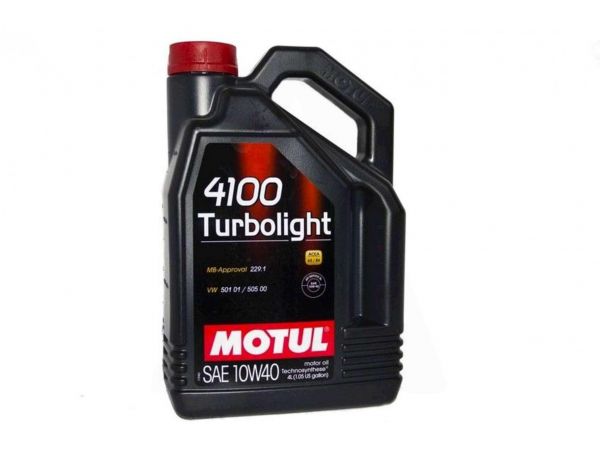 Масло автомобильное, 5л   (синтетика, 10W-40, 4100 TURBOLIGHT)   MOTUL   (#108645)