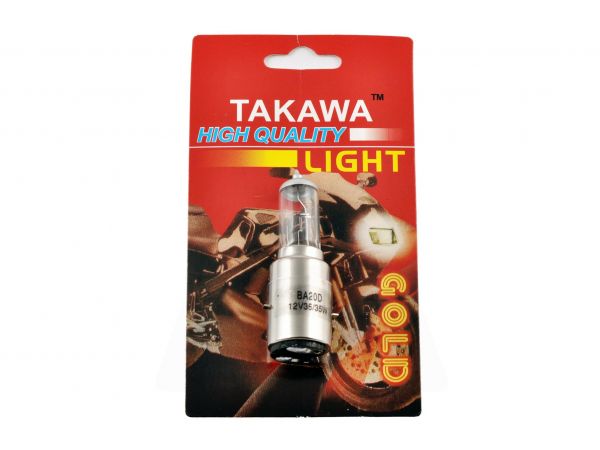 Лампа BA20D (2 уса)   12V 35W/35W   (белая, высокая)   (блистер)   TAKAWA