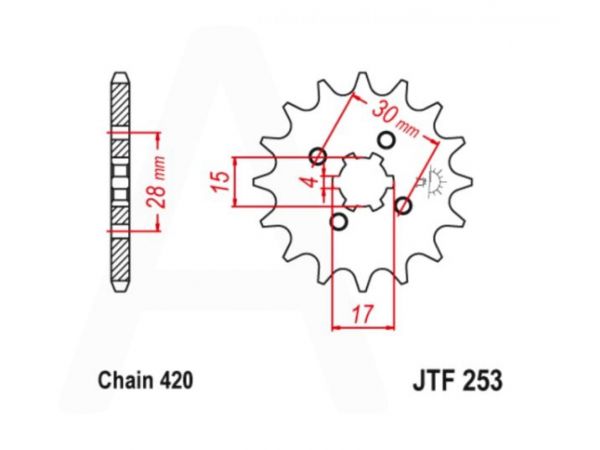 Звезда трансмиссии (передняя)   Delta   420-15T   JT SPROCKET   #JTF253.15