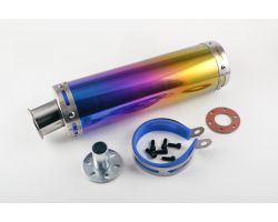 Глушитель (тюнинг)   300*90mm, креп. Ø48mm   (нержавейка, радуга, прямоток, mod:38)