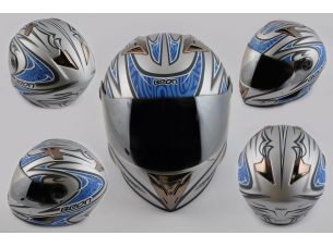 Шлем-интеграл   (mod:В-500) (size:L, синий матовый, зеркальный визор, BLADE)   BEON