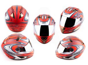 Шлем-интеграл   (mod:В-500) (size:M, красный матовый, зеркальный визор, BLADE)   BEON