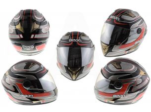 Шлем-интеграл   (mod:B-500) (size:M, черно-серо-красный)   BEON