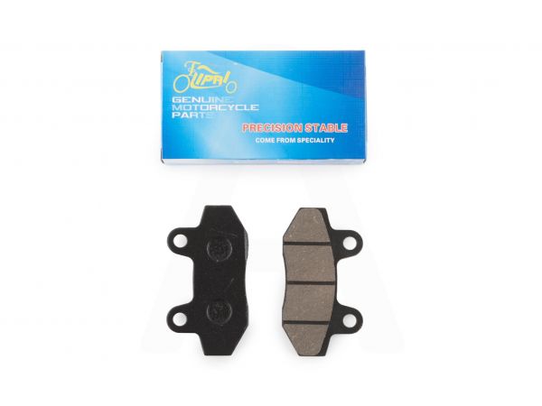 Колодки тормозные (диск)   4T GY6 50-150   (RACE/STORM, под двухпоршневой суппорт, черные)   KOMATCU