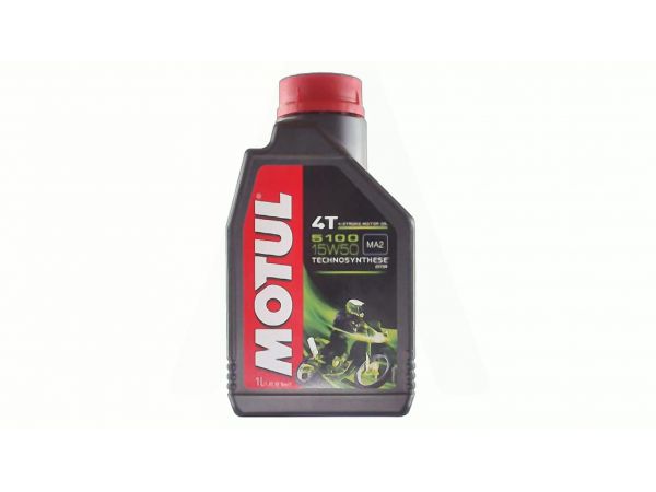 Масло   4T, 1л   (полусинтетика, 15W-50, 5100, API SL/SJ/SH/SG)   MOTUL   (#104080)