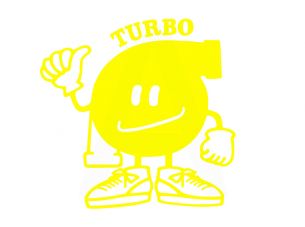 Наклейка   декор   TURBO   (16x16см, желтая)   (#0309)