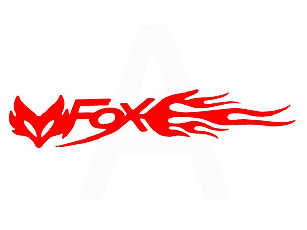 Наклейка   логотип   FOX   (20x5см, красная, 2шт)   (#049)