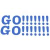 Наклейка   декор   GO!!!!!!!   (41х9, синяя)   (#0498)