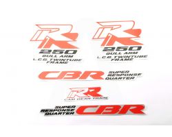 Наклейки (набор)   Honda CBR250   (25х10см, 3шт)   (#0912)