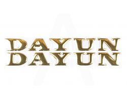 Наклейка   буквы   DAYUN   (19х4см, 2шт, золотые)   (#DYN)
