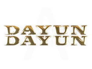 Наклейка   буквы   DAYUN   (19х4см, 2шт, золотые)   (#DYN)