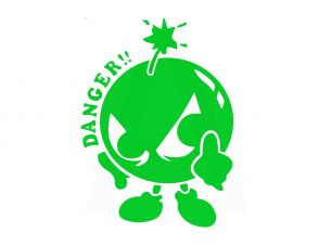 Наклейка   декор   DANGER   (16х12см, зеленая)   (#0739)