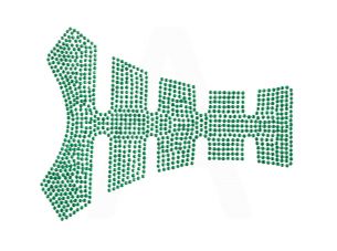 Наклейка на бак   (20x16см, стразы зеленые)