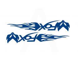 Наклейка   логотип   FOX   (20x5см, красные, 1шт)   (#049)