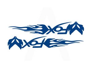 Наклейка   логотип   FOX   (20x5см, красные, 1шт)   (#049)