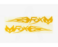 Наклейка   логотип   FOX   (20x5см, желтая, 2шт)   (#049)