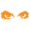 Наклейка   декор   EYES   (18х6см, оранжевая)   (#HQ5)