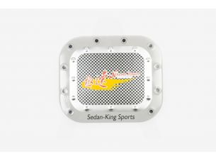 Наклейка на крышку бака   SEDAN-KING SPORTS   (13х13см, желтая)   (#1625)