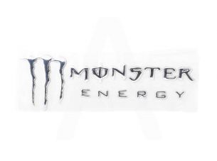 Наклейка   шильдик   MONSTER ENERGY   (19x7см, алюминий, хром)   (#4750)