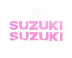 Наклейка   буквы   SUZUKI   (19х5см, 2шт, розовый)   (#HCT10001)