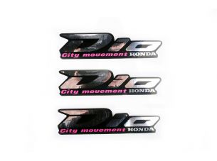 Наклейки (набор)   Honda DIO   (13х3см, 3шт, серебристые)   (#7307)