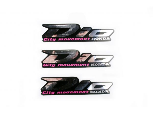 Наклейки (набор)   Honda DIO   (13х3см, 3шт, серебристые)   (#7307)