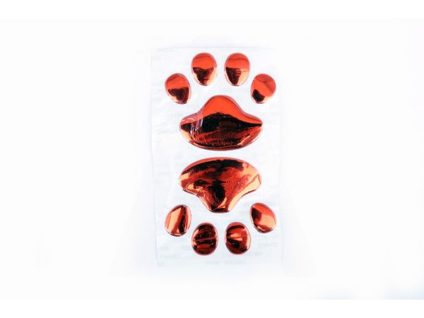 Наклейка   шильдик   CATS PAW   (7x6см, 2шт, алюминий, красный)   (#4725)
