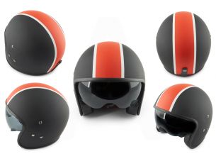 Шлем открытый   (mod:062) (size:XL, черно-красный матовый, солнцезащитные очки)   LS2
