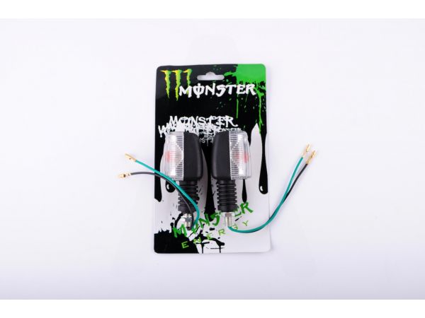 Повороты (пара)   Suzuki АХ100   (прозрачные)   MONSTER ENERGY