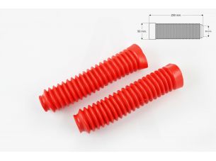 Гофры передней вилки (пара)   универсальные   L-250mm, d-30mm, D-50mm   (красные)   KTO