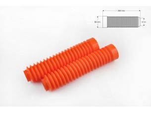 Гофры передней вилки (пара)   универсальные   L-250mm, d-30mm, D-50mm   (оранжевые)   MZK