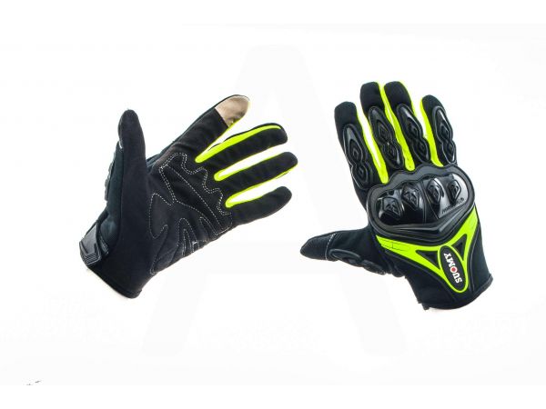 Перчатки   SUOMY   (черно-зеленые size XL)