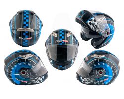Шлем трансформер   (size:ХL, сине-черный + солнцезащитные очки)   LS-2