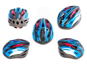 Шлем кросс-кантри   (бело-синий)   DS