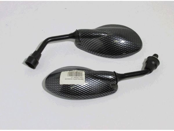 Зеркала мото овальные   (карбон, 10mm)   EVO