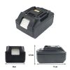Аккумулятор Li-Ion (цифровой индикатор) для инструмента Makita 18V, 6000mAh BL1830 10x18650 (не оригинал)