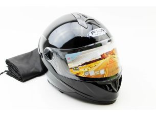 Шлем закрытый HF-122 L- ЧЕРНЫЙ глянец