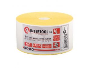 Шлифовальная шкурка на бумажной основе К60, 115мм*50м. INTERTOOL