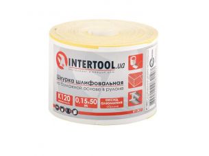 Шлифовальная шкурка на бумажной основе К120, 115мм*50м. INTERTOOL
