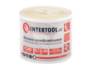 Шлифовальная шкурка на бумажной основе К240, 115мм*50м. INTERTOOL