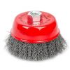 Щетка чашечная 100 мм, для УШМ, М14 (витая проволока) INTERTOOL
